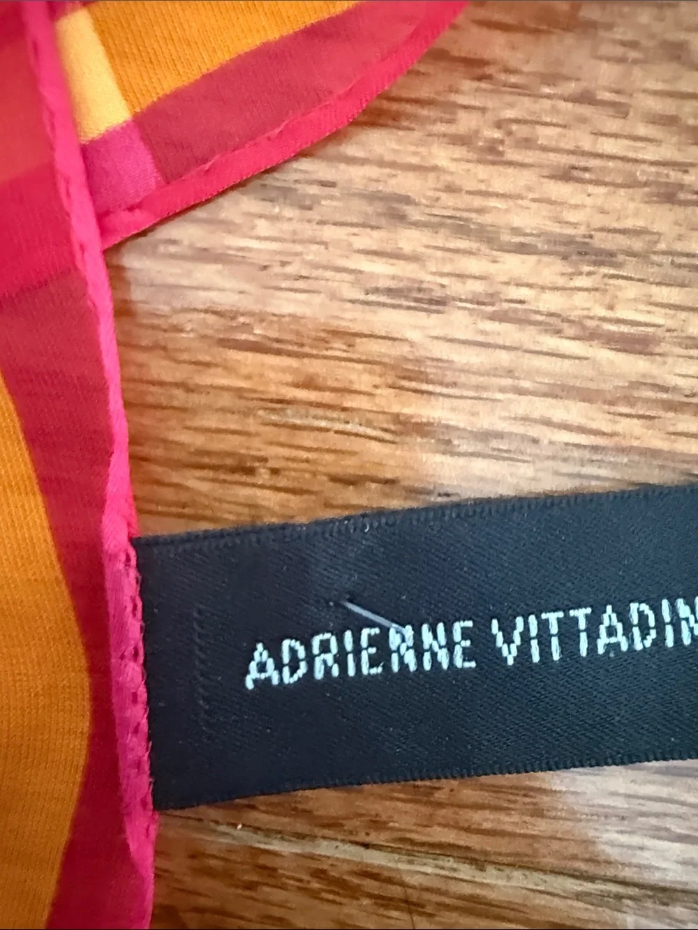 Adrienne Vittadini Pink & Yellow Polka Dot and Stripe Square Scarf
